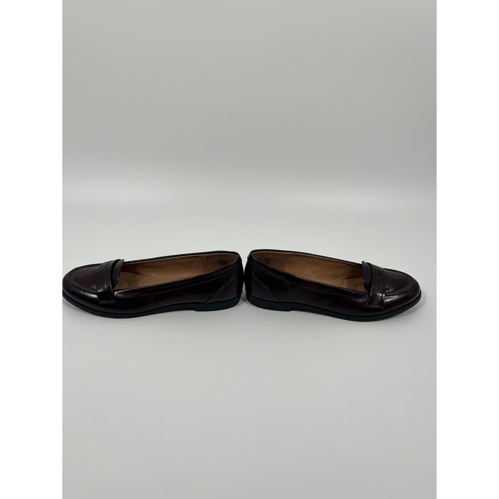 Women Slip On Penny Loafers 10 Burgundy Chic Minimalist Office Capsule Old Money - Picture 3 of 9